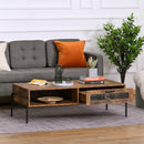 Tavolino Basso 123,8x56x38 cm in Truciolare Marrone Rustico