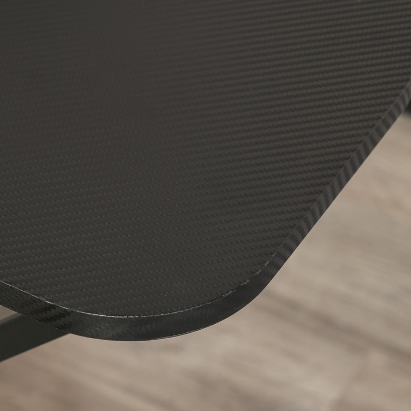 Scrivania da Ufficio Compatta 100x60x75,5 cm in Metallo e MDF Nera