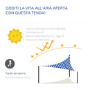 Tenda Vela Ombreggiante Triangolare 5x5x5m in Polietilene Strisce Blue e Bianco