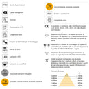 Applique Led Kuma Quadrato Braccio Flessibile Sensore Touch Luce Bianca Plastica Nero 2 Pezzi Emuca