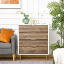 Cassettiera con 4 Cassetti 80x40x93,5 cm in MDF Bianco e Noce