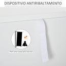 Cassettiera con 4 Cassetti 80x40x93,5 cm in MDF Bianco e Noce