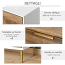 Cassettiera con 4 Cassetti 80x40x93,5 cm in MDF Bianco e Noce
