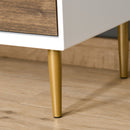 Cassettiera con 4 Cassetti 80x40x93,5 cm in MDF Bianco e Noce