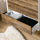 Cassettiera con 4 Cassetti 80x40x93,5 cm in MDF Bianco e Noce