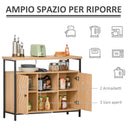 Credenza con Ante e Vani Aperti 100x35x80cm in MDF Rovere