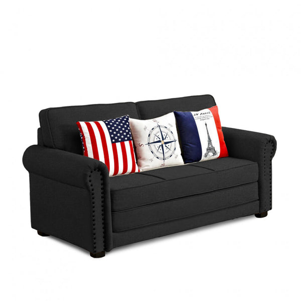 Schlafsofa 180 x 85 x 92 cm in schwarzem Stoff sconto