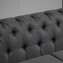 Divano 2 Posti 185x81x78 cm in Tessuto Effetto Lino Grigio