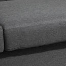 Divano 2 Posti 185x81x78 cm in Tessuto Effetto Lino Grigio