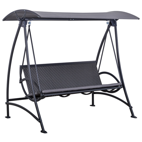 sconto 3-Sitzer-Gartenschaukel 189 x 133 x 176,5 cn aus Metall und grauem Polyester