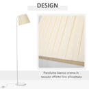 Lampada da Terra con Paralume 45x27x165 cm E27 in Metallo e Tessuto Biano Crema