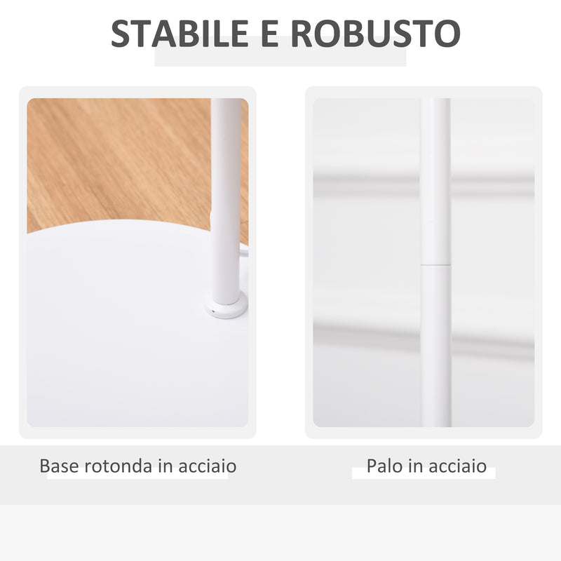 Lampada da Terra con Paralume 45x27x165 cm E27 in Metallo e Tessuto Biano Crema