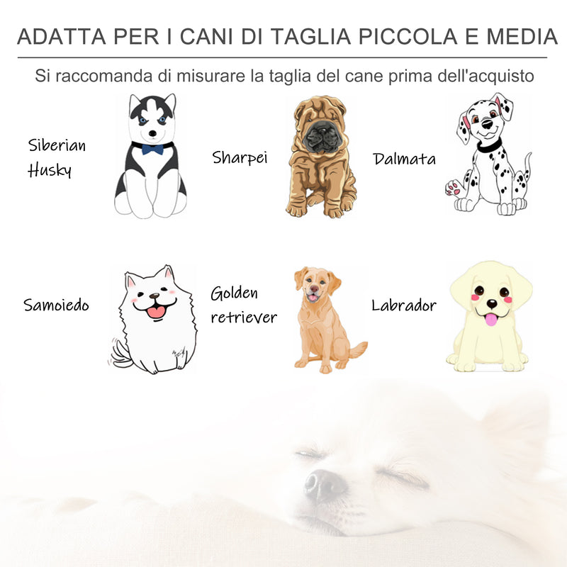 Divano Cuccia per Cani Grandi 93,5x69x48,5 cm in Tessuto Effetto Lino Grigio