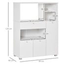 Mobile da Cucina Credenza con Armadietto Mensola e Cassetto 90x40x120 cm in Legno Bianco