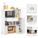 Mobile da Cucina Credenza con Armadietto Mensola e Cassetto 90x40x120 cm in Legno Bianco