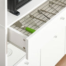 Mobile da Cucina Credenza con Armadietto Mensola e Cassetto 90x40x120 cm in Legno Bianco