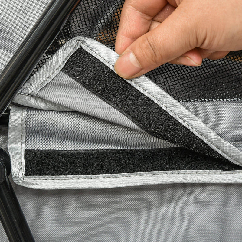 Passeggino per Cani Taglia Piccola 67x45x96 cm in Acciaio e Tessuto Oxford Grigio