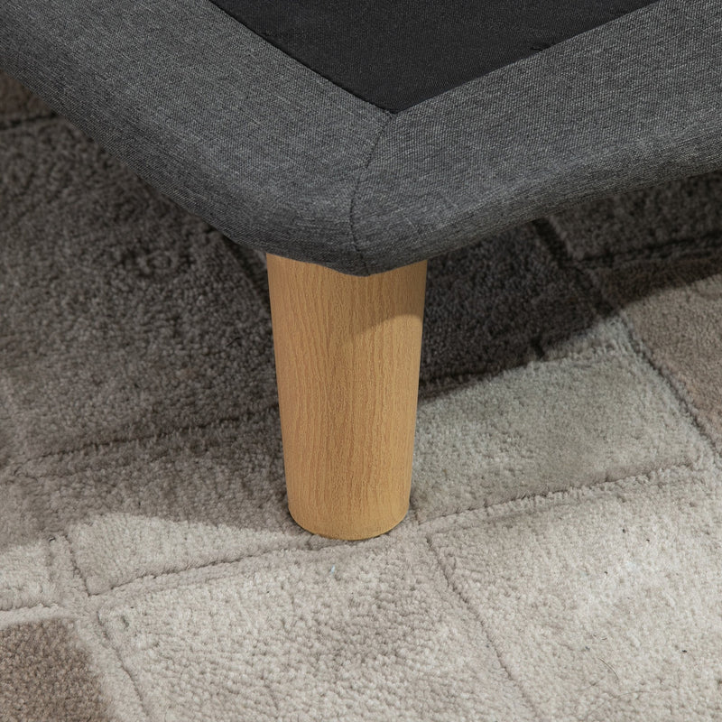 Poltrona Relax Reclinabile con Puof Poggiapiedi in Tessuto Grigio