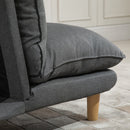 Poltrona Relax Reclinabile con Puof Poggiapiedi in Tessuto Grigio