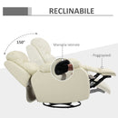 Poltrona Relax Reclinabile con Poggiapiedi in Similpelle Bianca