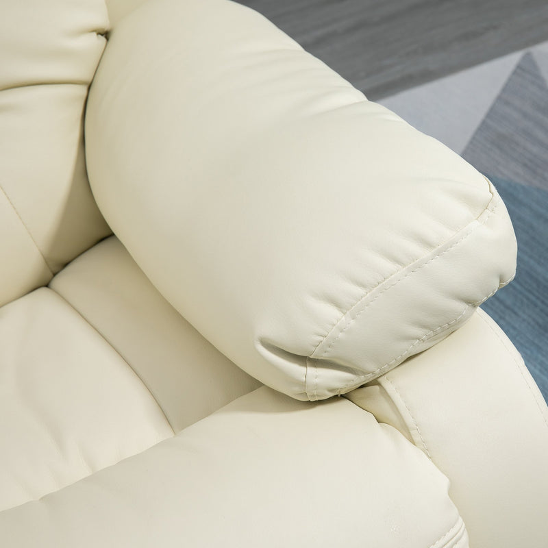 Poltrona Relax Reclinabile con Poggiapiedi in Similpelle Bianca