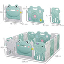 Box Recinto Attività per Bambini 154x154x62 cm in Plastica Verde