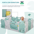 Box Recinto Attività per Bambini 154x154x62 cm in Plastica Verde