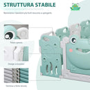 Box Recinto Attività per Bambini 154x154x62 cm in Plastica Verde