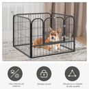 Recinto per Cani Modulare 4 Pannelli 79x60 cm Metallo Grigio Scuro