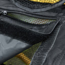 Sedia da Campeggio Pieghevole in Metalle e Tessuto Nero e Giallo