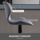 Set 2 Sgabelli da Bar 47x51,5x91,5-113,5 cm in Poliestere Vellutato Grigio