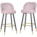 Set 2 Sgabelli da Bar 55x44,5x101 cm in Poliestere Rosa