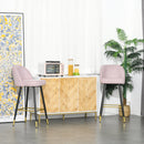 Set 2 Sgabelli da Bar 55x44,5x101 cm in Poliestere Rosa