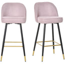 Set 2 Sgabelli da Bar 55x44,5x101 cm in Poliestere Rosa