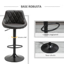 Set 2 Sgabelli da Bar 46,5x48x84,5-106,5 cm in Similpelle Marrone