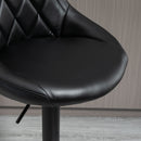 Set 2 Sgabelli da Bar 46,5x48x84,5-106,5 cm in Similpelle Nero