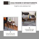 Set 2 Tavolini a Forma di Goccia in Legno Noce