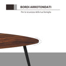 Set 2 Tavolini a Forma di Goccia in Legno Noce