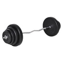 Set Bilanciere 140 cm Barra Curva in Acciaio con 8 Dischi Peso Regolabile 70 Kg