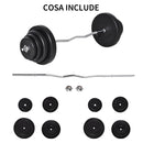 Set Bilanciere 140 cm Barra Curva in Acciaio con 8 Dischi Peso Regolabile 70 Kg