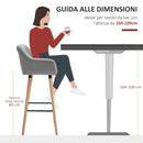 Set 2 Sgabelli da Bar 55x48x100 cm in Tessuto Grigio