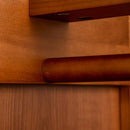 Specchio da Terra 40x44,5x170 cm con Appendiabiti Mensole e Ruote Noce