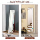 Specchio da Terra e Parete 37x43x156 cm Struttura in Legno Noce Chiaro