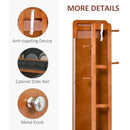 Specchio da Terra Ø50x169 cm con Armadietto Portagioie e Appendiabiti Noce Chiaro