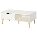 Tavolino Basso con Cassetto 100x48x44 cm in Legno Bianco