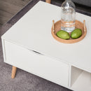 Tavolino Basso con Cassetto 100x48x44 cm in Legno Bianco