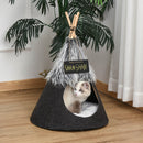 Tenda Cuccia per Gatti e Cani Piccoli Ø50x70 cm in Feltro Peluche Grigio