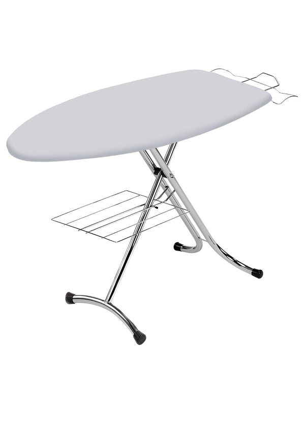 online Asse da Stiro Rugby Profi 125x46 cm Salvaspazio Ampia Area con Ripiano Sottostante Gambe Triple in Acciaio