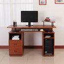 Scrivania da Ufficio Porta PC con Ripiano Tastiera Noce 120x55x85 cm 