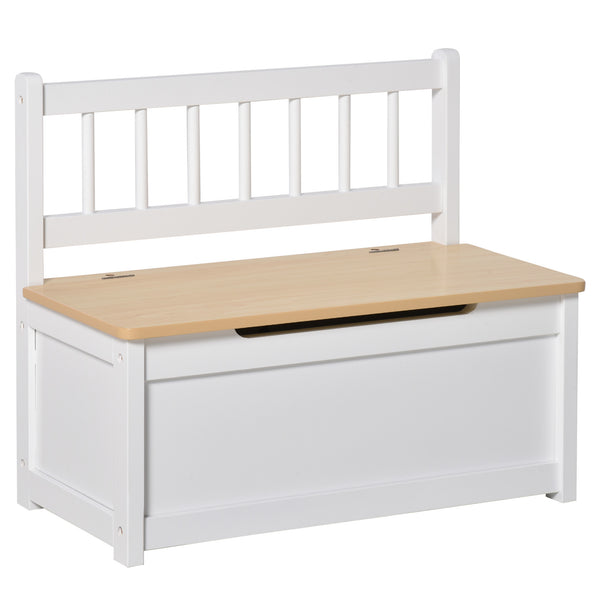 acquista 2 in 1 Kindertruhe 60x30x50 cm in White Wood